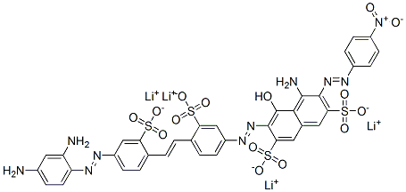 tetralithium 4-amino-6-[[4-[2-[4-[(2,4-diaminophenyl)azo]-2-sulphonatophenyl]vinyl]-3-sulphonatophenyl]azo]-5-hydroxy-3-[(4-nitrophenyl)azo]naphthalene-2,7-disulphonate CAS#: 94386-25-1