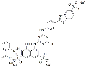 tetrasodium 2-[[8-[[4-chloro-6-[[4-(6-methyl-5-sulphonatobenzothiazol-2-yl)phenyl]amino]-1,3,5-triazin-2-yl]amino]-1-hydroxy-3,6-disulphonato-2-naphthyl]azo]benzoate CAS#: 94231-76-2