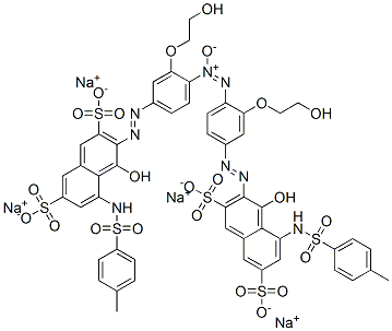 tetrasodium 3,3'-[azoxybis[[3-(2-hydroxyethoxy)-4,1-phenylene]azo]]bis[4-hydroxy-5-[[(p-tolyl)sulphonyl]amino]naphthalene-2,7-disulphonate] CAS#: 93894-75-8