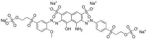 tetrasodium 4-amino-5-hydroxy-6-[[2-methoxy-5-[[2-(sulphonatooxy)ethyl]sulphonyl]phenyl]azo]-3-[[4-[[2-(sulphonatooxy)ethyl]sulphonyl]phenyl]azo]naphthalene-2,7-disulphonate CAS#: 93951-21-4