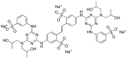 tetrasodium 4,4'-bis[[4-[bis(2-hydroxypropyl)amino]-6-[(3-sulphonatophenyl)amino]-1,3,5-triazin-2-yl]amino]stilbene-2,2'-disulphonate CAS#: 93778-03-1