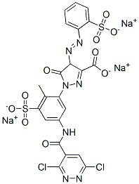 trisodium 1-[5-[[(3,6-dichloropyridazin-4-yl)carbonyl]amino]-2-methyl-3-sulphonatophenyl]-4,5-dihydro-5-oxo-4-[(2-sulphonatophenyl)azo]-1H-pyrazole-3-carboxylate CAS#: 94021-09-7
