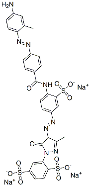 trisodium 2-[4-[[4-[[4-[(4-amino-2-methylphenyl)azo]benzoyl]amino]-3-sulphonatophenyl]azo]-4,5-dihydro-3-methyl-5-oxo-1H-pyrazol-1-yl]benzene-1,4-disulphonate CAS#: 94200-35-8