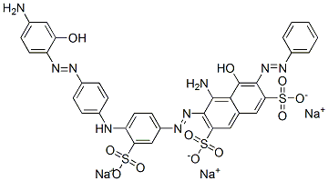 trisodium 4-amino-3-[[4-[[4-[(4-amino-2-hydroxyphenyl)azo]phenyl]amino]-3-sulphonatophenyl]azo]-5-hydroxy-6-(phenylazo)naphthalene-2,7-disulphonate CAS#: 94249-18-0