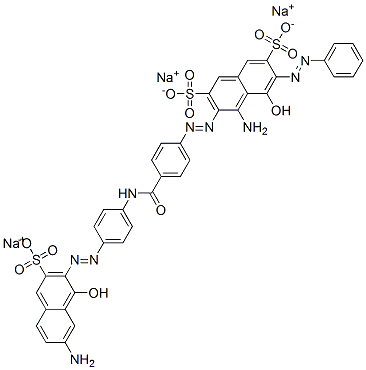 trisodium 4-amino-3-[[4-[[[4-[(7-amino-1-hydroxy-3-sulphonato-2-naphthyl)azo]phenyl]amino]carbonyl]phenyl]azo]-5-hydroxy-6-(phenylazo)naphthalene-2,7-disulphonate CAS#: 94159-60-1