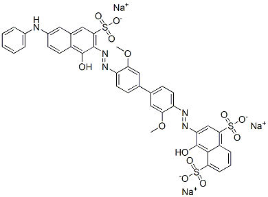 trisodium 4-hydroxy-3-[[4'-[[1-hydroxy-6-(phenylamino)-3-sulphonato-2-naphthyl]azo]-3,3'-dimethoxy[1,1'-biphenyl]-4-yl]azo]naphthalene-1,5-disulphonate CAS#: 94944-81-7