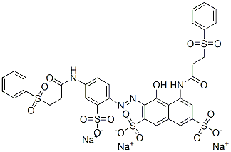 trisodium 4-hydroxy-5-[[1-oxo-3-(phenylsulphonyl)propyl]amino]-3-[[4-[[1-oxo-3-(phenylsulphonyl)propyl]amino]-2-sulphonatophenyl]azo]naphthalene-2,7-disulphonate CAS#: 94249-17-9