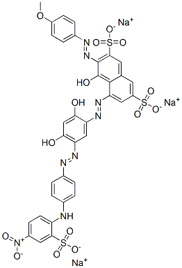 trisodium 5-[[2,4-dihydroxy-5-[[4-[(4-nitro-2-sulphonatophenyl)amino]phenyl]azo]phenyl]azo]-4-hydroxy-3-[(4-methoxyphenyl)azo]naphthalene-2,7-disulphonate CAS#: 94135-86-1