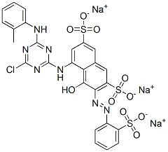 trisodium 5-[[4-chloro-6-[(o-tolyl)amino]-1,3,5-triazin-2-yl]amino]-4-hydroxy-3-[(2-sulphonatophenyl)azo]naphthalene-2,7-disulphonate CAS#: 93941-05-0