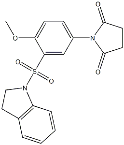 1-[3-(2,3-dihydro-1H-indol-1-ylsulfonyl)-4-methoxyphenyl]pyrrolidine-2,5-dione CAS#: 919683-21-9