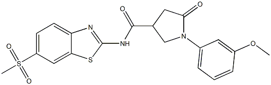 1-(3-methoxyphenyl)-N-[6-(methylsulfonyl)-1,3-benzothiazol-2-yl]-5-oxopyrrolidine-3-carboxamide CAS#: 924965-49-1