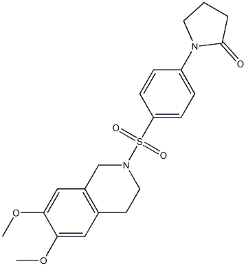 1-[4-[(6,7-dimethoxy-3,4-dihydro-1H-isoquinolin-2-yl)sulfonyl]phenyl]pyrrolidin-2-one CAS#: 919666-70-9