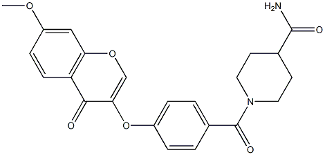 1-({4-[(7-methoxy-4-oxo-4H-chromen-3-yl)oxy]phenyl}carbonyl)piperidine-4-carboxamide CAS#: 951998-08-6