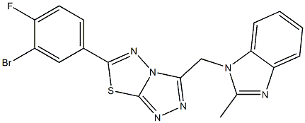 1-{[6-(3-bromo-4-fluorophenyl)[1,2,4]triazolo[3,4-b][1,3,4]thiadiazol-3-yl]methyl}-2-methyl-1H-benzimidazole CAS#: 929816-68-2