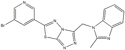 1-{[6-(5-bromopyridin-3-yl)[1,2,4]triazolo[3,4-b][1,3,4]thiadiazol-3-yl]methyl}-2-methyl-1H-benzimidazole CAS#: 929832-61-1