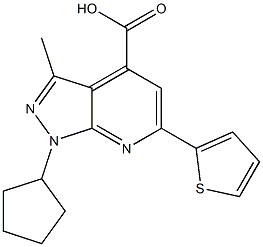 1-Cyclopentyl-3-methyl-6-thien-2-yl-1H-pyrazolo[3,4-b]pyridine-4-carboxylic acid CAS#: 937597-71-2