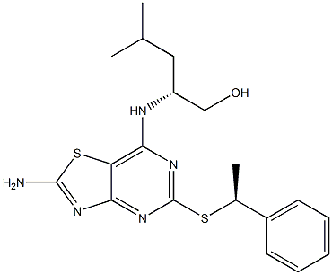 1-Pentanol, 2-[[2-aMino-5-[[(1S)-1-phenylethyl]thio]thiazolo[4,5-d]pyriMidin-7-yl]aMino]-4-Methyl-, (2R)- CAS#: 911715-90-7