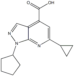 1-cyclopentyl-6-cyclopropyl-1H-pyrazolo[3,4-b]pyridine-4-carboxylic acid CAS#: 953736-28-2
