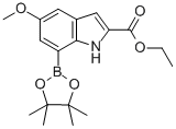 1H-INDOLE-2-CARBOXYLIC ACID, 5-METHOXY-7-(4,4,5,5-TETRAMETHYL-1,3,2-DIOXABOROLAN-2-YL)-, ETHYL ESTER CAS#: 919119-64-5