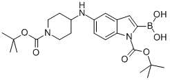 1H-Indole-1-carboxylic acid, 2-borono-5-[[1-[(1,1-dimethylethoxy)carbonyl]-4-piperidinyl]amino]-, 1-(1,1-dimethylethyl) ester CAS#: 913388-67-7
