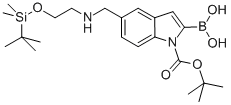 1H-Indole-1-carboxylic acid, 2-borono-5-[[[2-[[(1,1-dimethylethyl)dimethylsilyl]oxy]ethyl]amino]methyl]-, 1-(1,1-dimethylethyl) ester CAS#: 913388-73-5