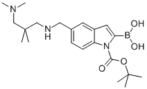 1H-Indole-1-carboxylic acid, 2-borono-5-[[[3-(dimethylamino)-2,2-dimethylpropyl]amino]methyl]-, 1-(1,1-dimethylethyl) ester CAS#: 913388-72-4