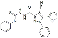 1H-Pyrazole-3-carboxylic  acid,  4-cyano-5-(2-furanyl)-1-phenyl-,  2-[(phenylamino)thioxomethyl]hydrazide CAS#: 933065-66-8