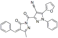 1H-Pyrazole-4-carbonitrile,  3-[[4,5-dihydro-3-methyl-5-oxo-4-(phenylmethylene)-1H-pyrazol-1-yl]carbonyl]-5-(2-furanyl)-1-phenyl- CAS#: 933065-60-2