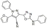 1H-Pyrazole-4-carbonitrile,  5-(2-furanyl)-1-phenyl-3-[5-(phenylamino)-1,3,4-oxadiazol-2-yl]- CAS#: 933065-65-7