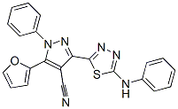 1H-Pyrazole-4-carbonitrile,  5-(2-furanyl)-1-phenyl-3-[5-(phenylamino)-1,3,4-thiadiazol-2-yl]- CAS#: 933065-63-5