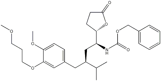 [(1S,3S)-3-[[4-Methoxy-3-(3-methoxypropoxy)phenyl]methyl]-4-methyl-1-[(2S)-tetrahydro-5-oxo-2-furanyl]pentyl]carbamic Acid Benzyl Ester CAS#: 900811-45-2