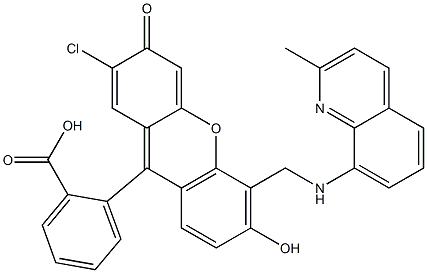 2-{2-Chloro-6-hydroxy-5-[2-methylquinolin-8-ylaminomethyl]-3-oxo-3H-xanthen-9-yl}benzoic acid CAS#: 905982-78-7