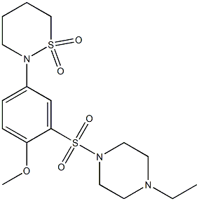 2-{3-[(4-ethyl-1-piperazinyl)sulfonyl]-4-methoxyphenyl}-1,2-thiazinane 1,1-dioxide CAS#: 919987-09-0