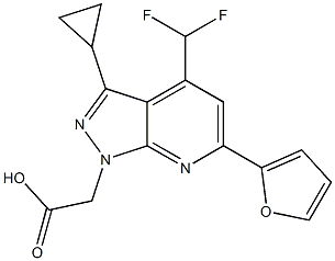 2-[3-Cyclopropyl-4-(difluoromethyl)-6-(2-furyl)pyrazolo[3,4-b]pyridin-1-yl]acetic acid CAS#: 937607-24-4