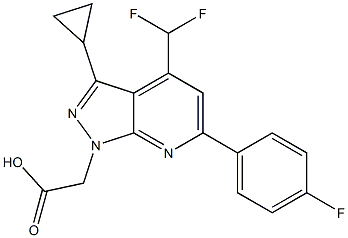 2-[3-Cyclopropyl-4-(difluoromethyl)-6-(4-fluorophenyl)pyrazolo[3,4-b]pyridin-1-yl]acetic acid CAS#: 937607-28-8