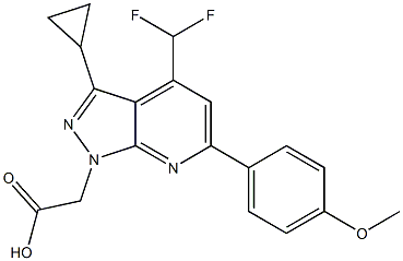 2-[3-Cyclopropyl-4-(difluoromethyl)-6-(4-methoxyphenyl)pyrazolo[3,4-b]pyridin-1-yl]acetic acid CAS#: 937607-32-4