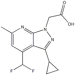 2-[3-Cyclopropyl-4-(difluoromethyl)-6-methyl-pyrazolo[3,4-b]pyridin-1-yl]acetic acid CAS#: 937607-22-2