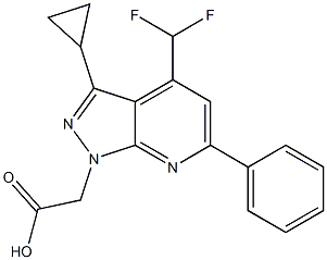 2-[3-Cyclopropyl-4-(difluoromethyl)-6-phenyl-pyrazolo[3,4-b]pyridin-1-yl]acetic acid CAS#: 937607-25-5