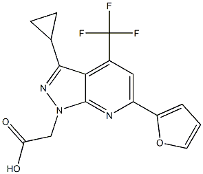2-[3-Cyclopropyl-6-(2-furyl)-4-(trifluoromethyl)pyrazolo[3,4-b]pyridin-1-yl]acetic acid CAS#: 937606-04-7