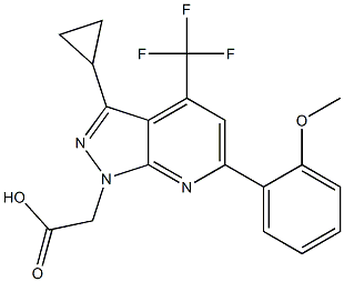 2-[3-Cyclopropyl-6-(2-methoxyphenyl)-4-(trifluoromethyl)pyrazolo[3,4-b]pyridin-1-yl]acetic acid CAS#: 937606-16-1