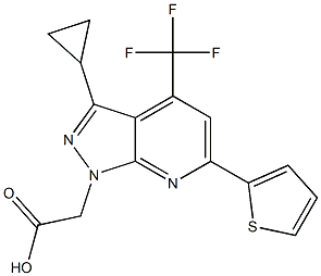 2-[3-Cyclopropyl-6-(2-thienyl)-4-(trifluoromethyl)pyrazolo[3,4-b]pyridin-1-yl]acetic acid CAS#: 937606-08-1