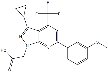 2-[3-Cyclopropyl-6-(3-methoxyphenyl)-4-(trifluoromethyl)pyrazolo[3,4-b]pyridin-1-yl]acetic acid CAS#: 937606-18-3