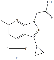 2-[3-Cyclopropyl-6-methyl-4-(trifluoromethyl)pyrazolo[3,4-b]pyridin-1-yl]acetic acid CAS#: 937606-00-3