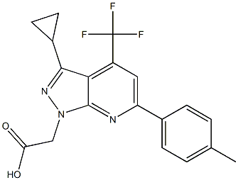 2-[3-Cyclopropyl-6-(p-tolyl)-4-(trifluoromethyl)pyrazolo[3,4-b]pyridin-1-yl]acetic acid CAS#: 937606-10-5