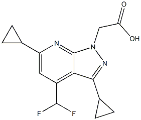 2-[3,6-Dicyclopropyl-4-(difluoromethyl)pyrazolo[3,4-b]pyridin-1-yl]acetic acid CAS#: 937607-23-3