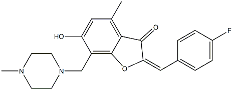 2-(4-fluorobenzylidene)-6-hydroxy-4-methyl-7-[(4-methyl-1-piperazinyl)methyl]-1-benzofuran-3(2H)-one CAS#: 903869-56-7