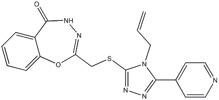 2-({[4-(prop-2-en-1-yl)-5-(pyridin-4-yl)-4H-1,2,4-triazol-3-yl]sulfanyl}methyl)-1,3,4-benzoxadiazepin-5(4H)-one CAS#: 948140-86-1