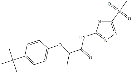 2-(4-tert-butylphenoxy)-N-[5-(methylsulfonyl)-1,3,4-thiadiazol-2-yl]propanamide CAS#: 905756-11-8