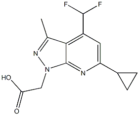 2-[6-Cyclopropyl-4-(difluoromethyl)-3-methyl-pyrazolo[3,4-b]pyridin-1-yl]acetic acid CAS#: 937607-09-5