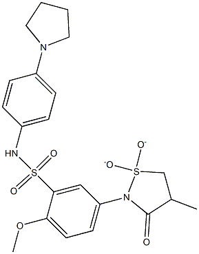 2-methoxy-5-(4-methyl-1,1-dioxido-3-oxo-1,2-thiazolidin-2-yl)-N-[4-(pyrrolidin-1-yl)phenyl]benzenesulfonamide CAS#: 951982-83-5